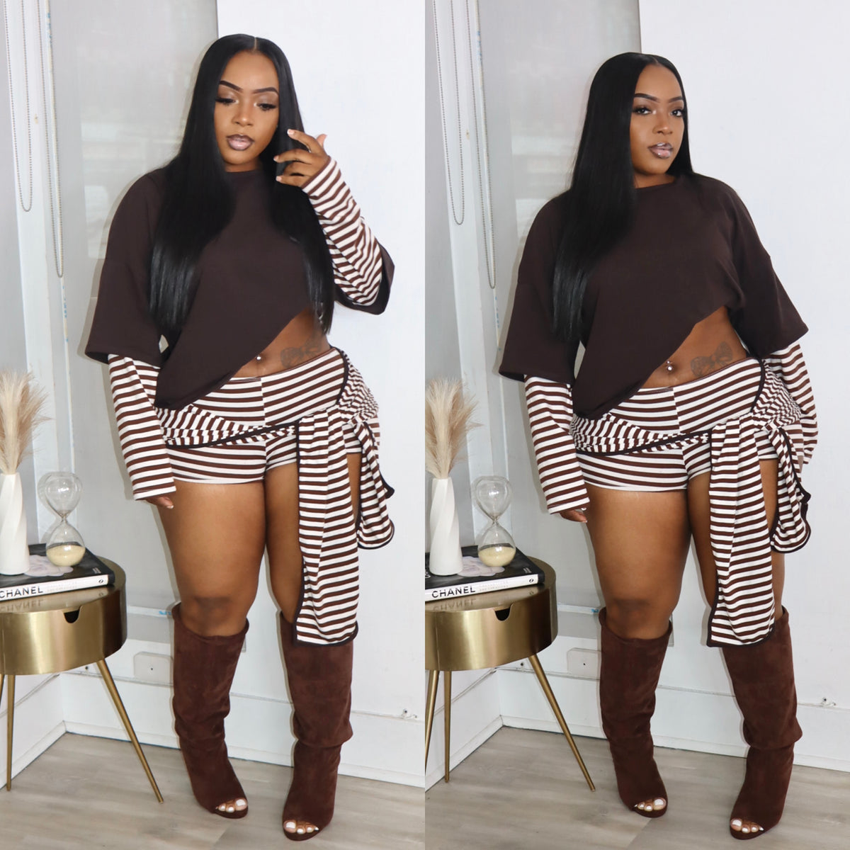 Stripe short set
