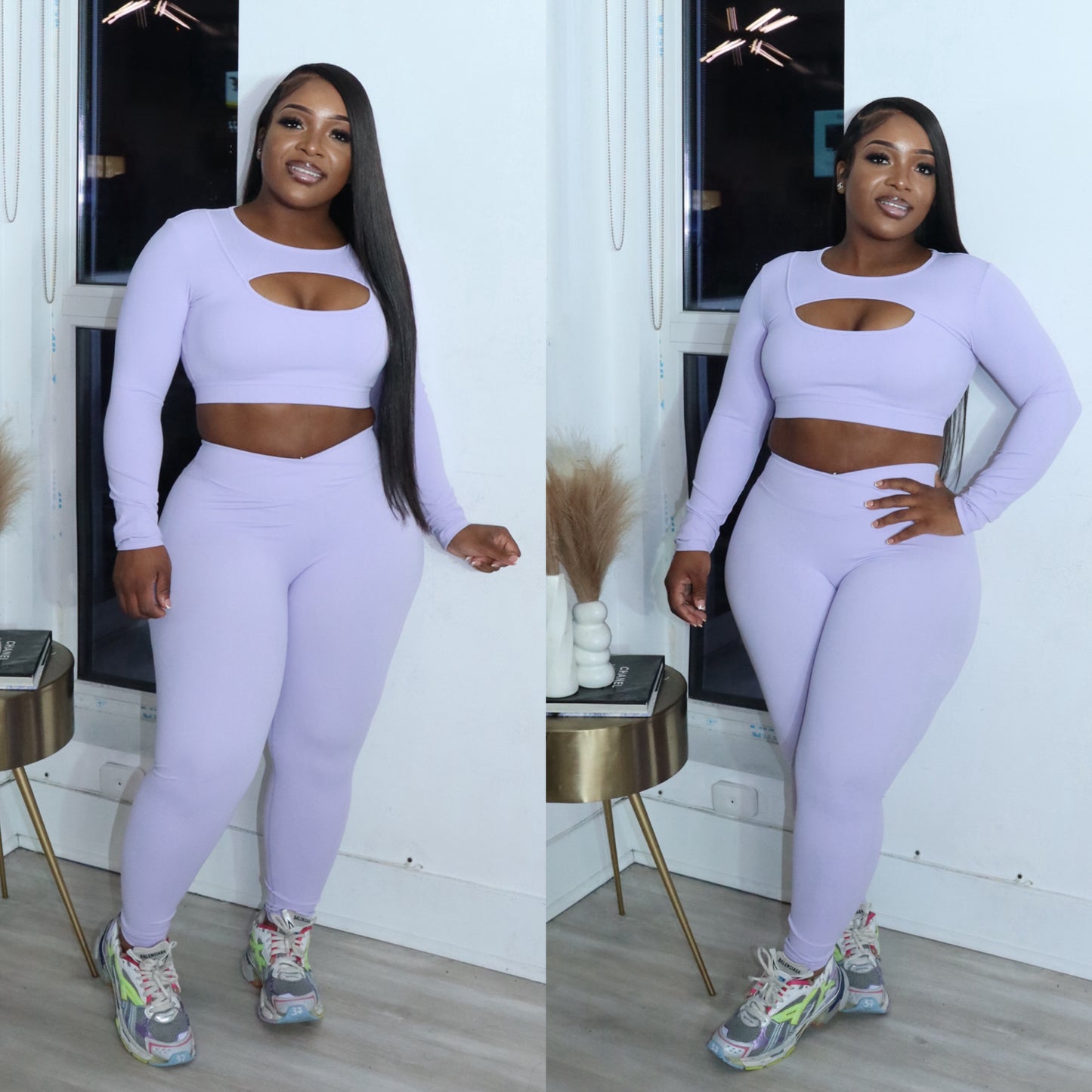 Peek-a-boo 2pc set (straight leg)