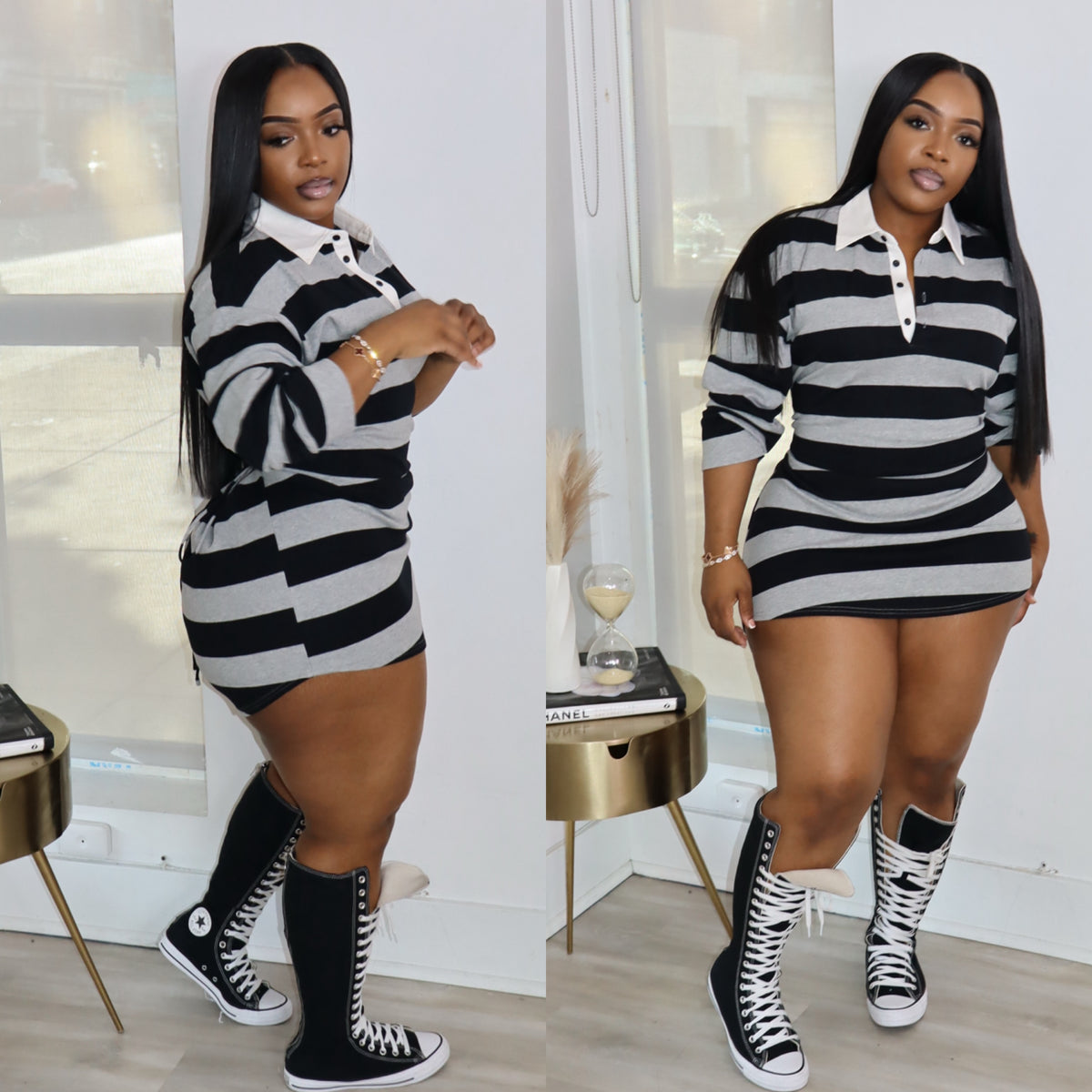Muni strip corset dress