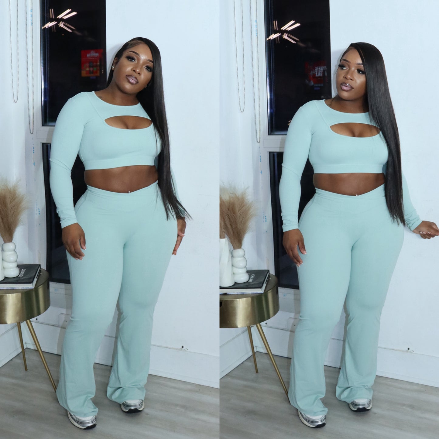 Peek-a-boo 2pc set (flare)