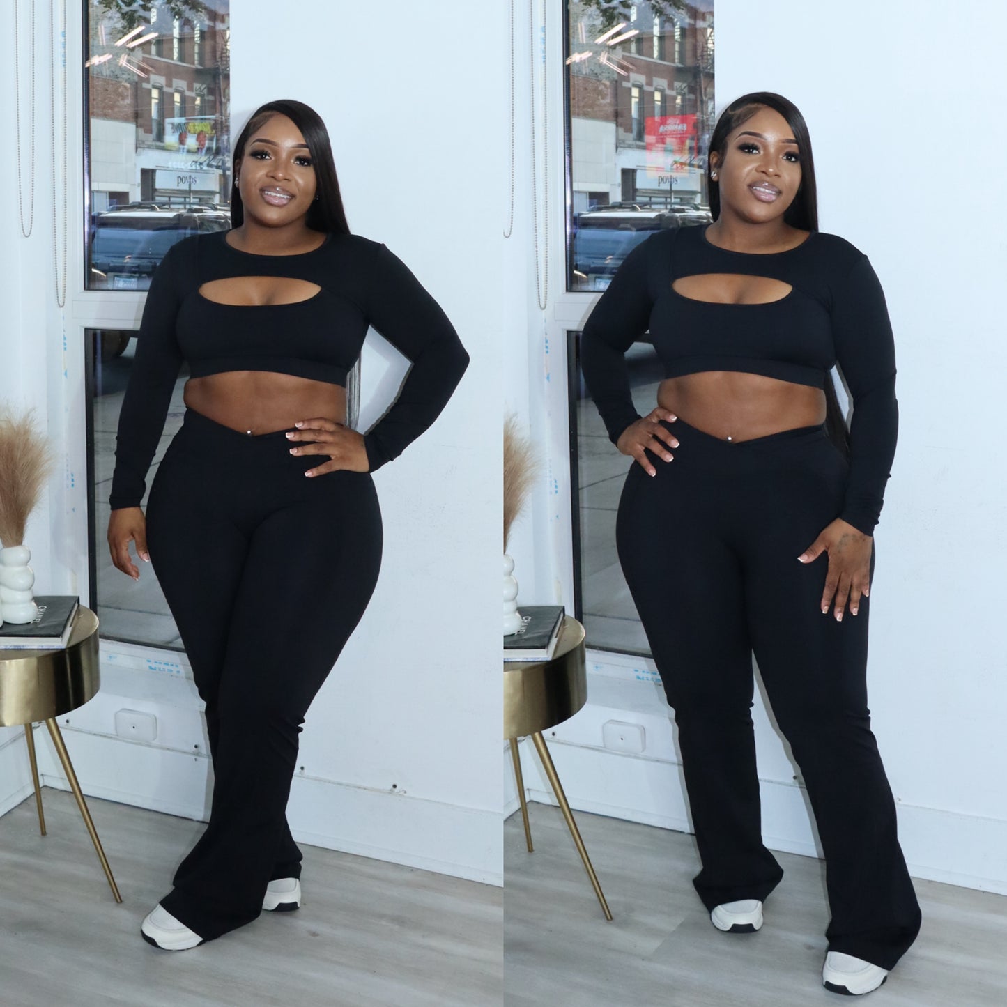 Peek-a-boo 2pc set (flare)