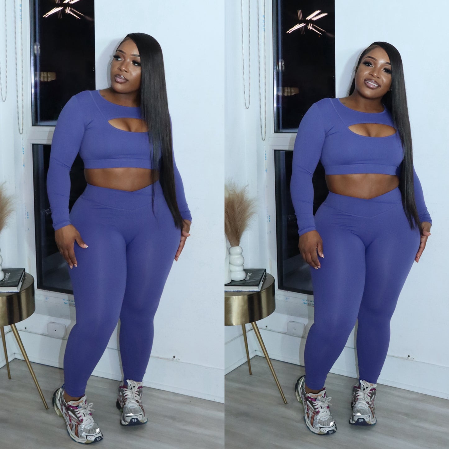 Peek-a-boo 2pc set (straight leg)