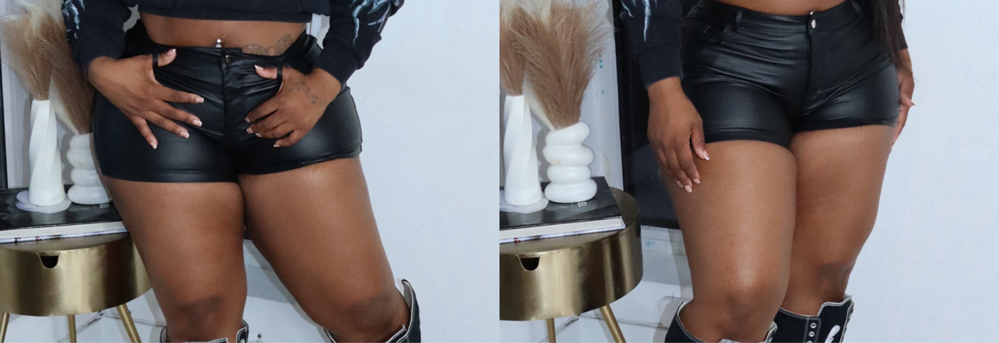 Leather shorts