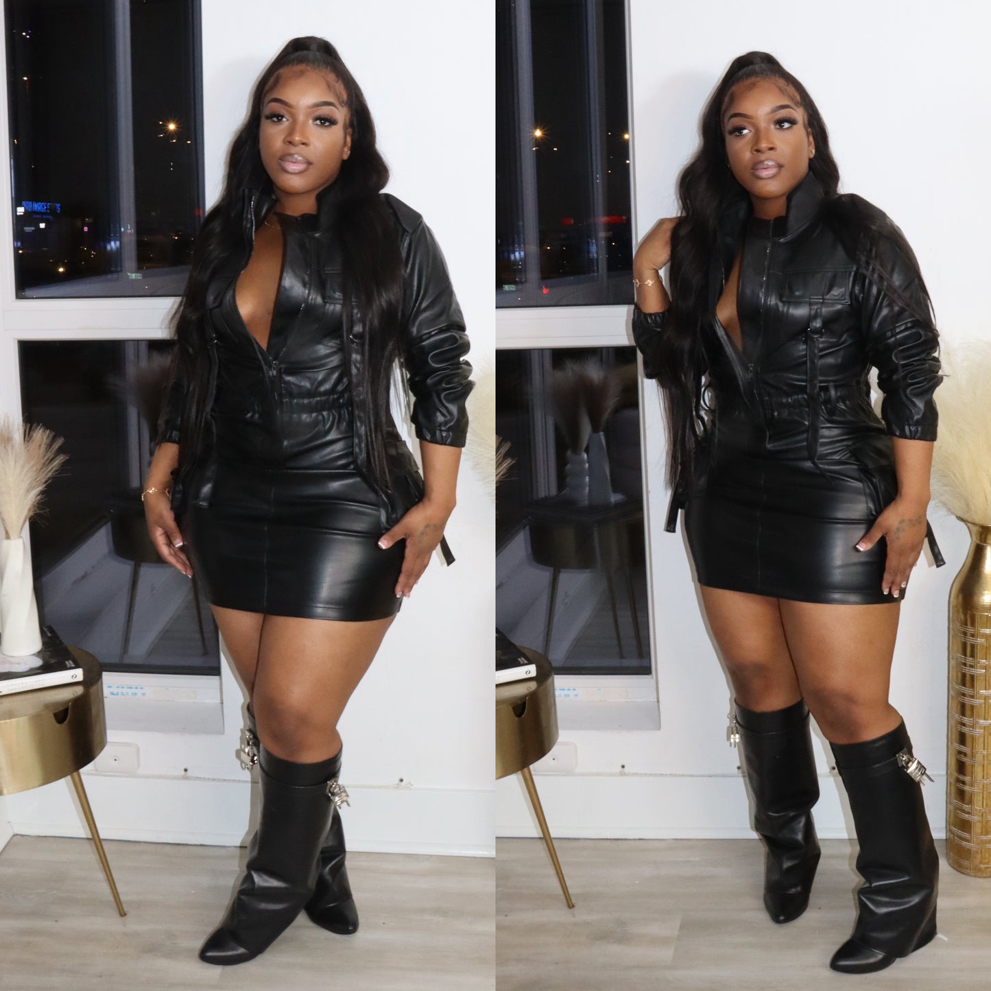 Tasia Leather dress