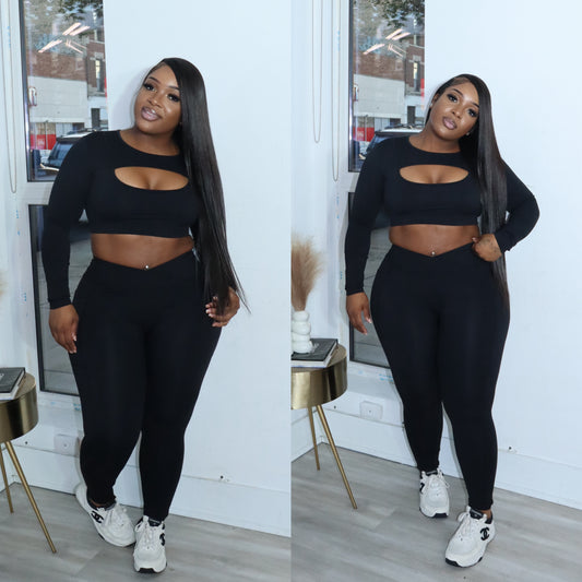Peek-a-boo 2pc set (straight leg)