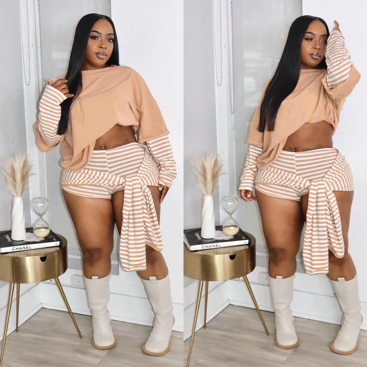 Stripe short set