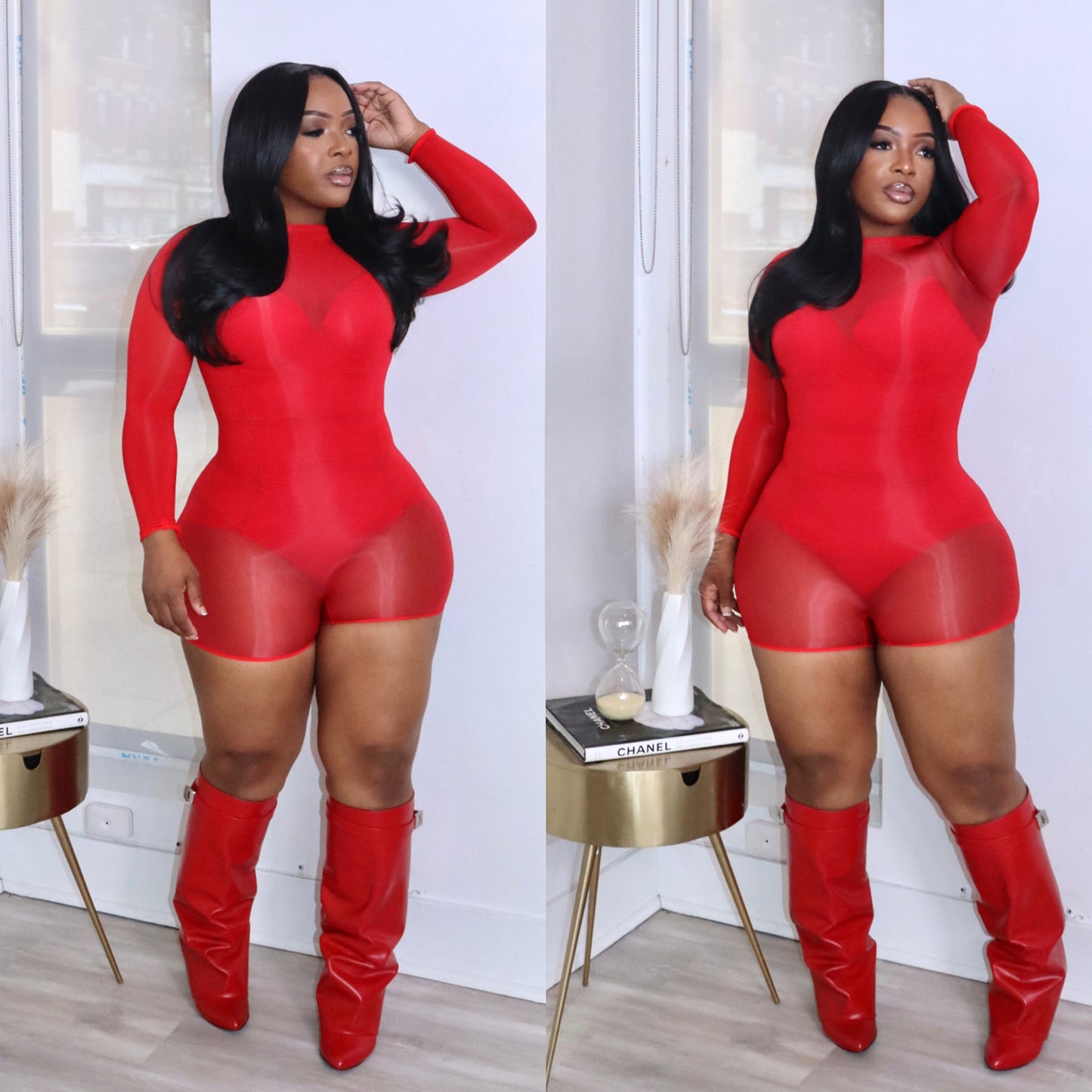 Short glossy stocking
