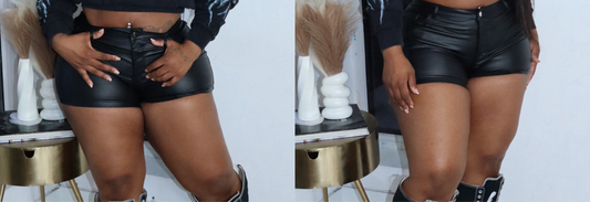 Leather shorts